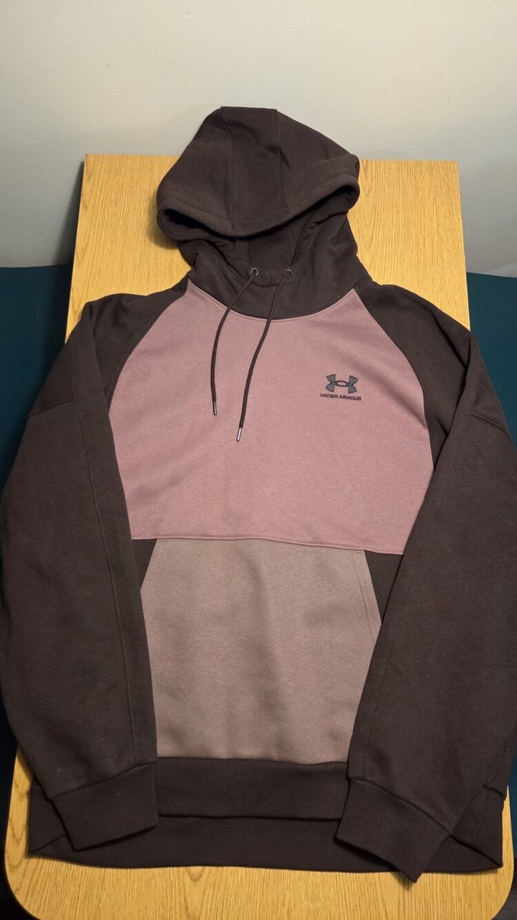 Under Armour Hoodie Mens XL Tricolor Pullover Rival Heavyweight Oversized Brown